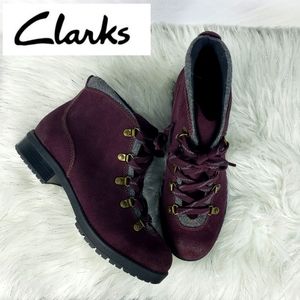 Clarks Faralyn Alpha Suede Ankle Hiking Boot Sz 10